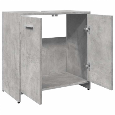 vidaXL Ντουλάπι Νιπτήρα Μπάνιου Μπετόν Γκρι 60x33x60cm Επεξ. Ξύλο 1 τεμ.