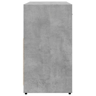vidaXL Ντουλάπι Νιπτήρα Μπάνιου Μπετόν Γκρι 60x33x60cm Επεξ. Ξύλο 1 τεμ.