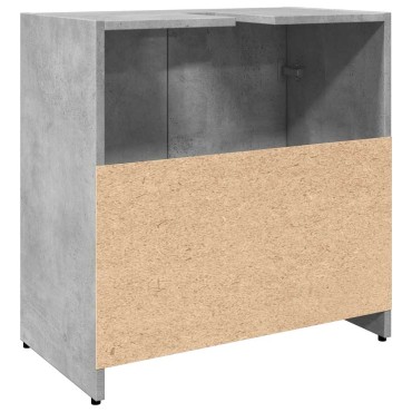 vidaXL Ντουλάπι Νιπτήρα Μπάνιου Μπετόν Γκρι 60x33x60cm Επεξ. Ξύλο 1 τεμ.