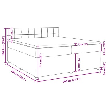 vidaXL Κρεβάτι Boxspring με Στρώμα Taupe 200x200 εκ. Υφασμάτινο