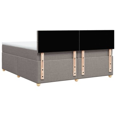 vidaXL Κρεβάτι Boxspring με Στρώμα Taupe 200x200cm Υφασμάτινο 1 τεμ. - Διπλό