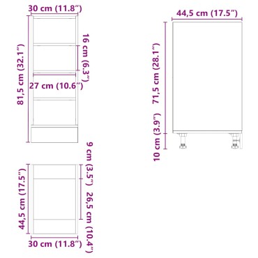 vidaXL Ντουλάπι Δαπέδου Riga Λευκό 30x44,5x81,5cm Μοριοσανίδα 1 τεμ.