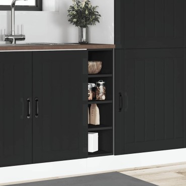 vidaXL Ντουλάπι Δαπέδου Riga Μαύρο 20x44,5x81,5cm Μοριοσανίδα 1 τεμ.