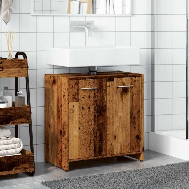 vidaXL Ντουλάπι Νιπτήρα Μπάνιου Παλιό Ξύλο 60x33x60 εκ 1 τεμ.