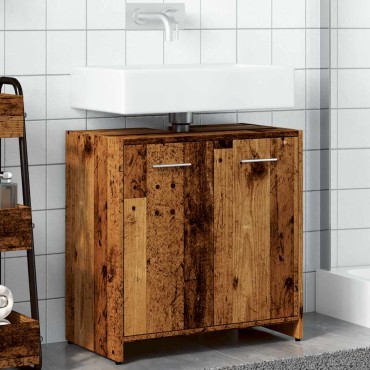 vidaXL Ντουλάπι Νιπτήρα Μπάνιου Παλιό Ξύλο 60x33x60 εκ 1 τεμ.