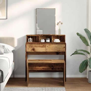vidaXL Σκαμπό Μπουντουάρ Παλιό ξύλο 70x35x45cm Επεξεργασμένο Ξύλο 1 τεμ.