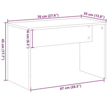 vidaXL Σκαμπό Μπουντουάρ Παλιό ξύλο 70x35x45cm Επεξεργασμένο Ξύλο 1 τεμ.