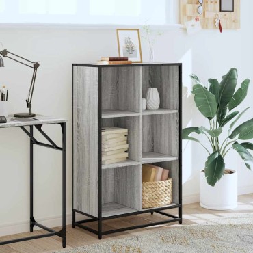 vidaXL Βιβλιοθήκη Γκρι sonoma 65,5x33x107,5cm Επεξεργασμένο Ξύλο 1 τεμ.