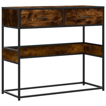 vidaXL Τραπέζι Κονσόλα Καπνιστή Δρυς 90x35x80cm Επεξεργασμένο Ξύλο 1 τεμ.