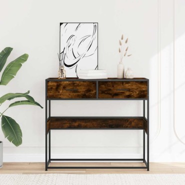 vidaXL Τραπέζι Κονσόλα Καπνιστή Δρυς 90x35x80cm Επεξεργασμένο Ξύλο 1 τεμ.