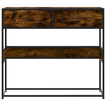 vidaXL Τραπέζι Κονσόλα Καπνιστή Δρυς 90x35x80cm Επεξεργασμένο Ξύλο 1 τεμ.
