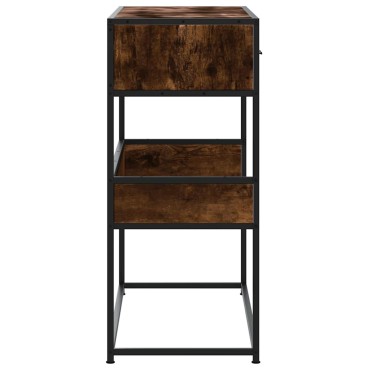 vidaXL Τραπέζι Κονσόλα Καπνιστή Δρυς 90x35x80cm Επεξεργασμένο Ξύλο 1 τεμ.