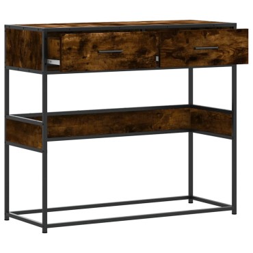 vidaXL Τραπέζι Κονσόλα Καπνιστή Δρυς 90x35x80cm Επεξεργασμένο Ξύλο 1 τεμ.
