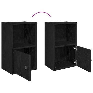 vidaXL Βιβλιοθήκη Μαύρη Δρυς 31x24x52cm Κατασκευασμένο ξύλο 1 τεμ.