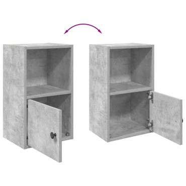 vidaXL Βιβλιοθήκη Γκρι Σκυροδέματος 31x24x52cm Επεξεργ. Ξύλο 1 τεμ.