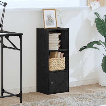 vidaXL Βιβλιοθήκη Μαύρη Δρυς 31x24x77cm Κατασκευασμένο ξύλο 1 τεμ.