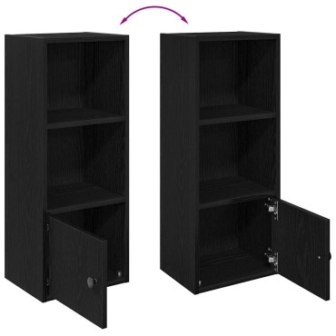 vidaXL Βιβλιοθήκη Μαύρη Δρυς 31x24x77cm Κατασκευασμένο ξύλο 1 τεμ.