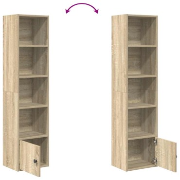 vidaXL Βιβλιοθήκη Sonoma Δρυς 31x24x127cm από Επεξεργασμένο Ξύλο 1 τεμ.