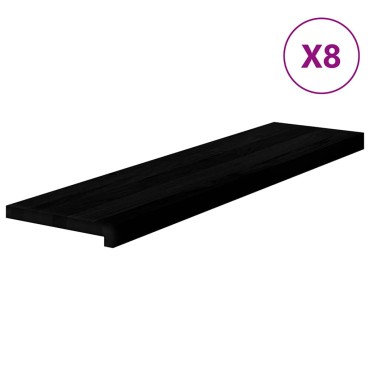 vidaXL Πατάκια Σκάλας 8 τεμ. Σκούρο Καφέ 100x25x2 cm Ξύλο Δρυός