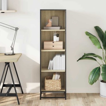 vidaXL Βιβλιοθήκη Χρώμα sonoma Δρυς 40x35x139cm Μοριοσανίδα 1 τεμ.