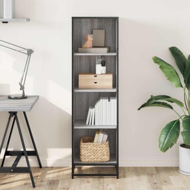 vidaXL Βιβλιοθήκη Γκρι Sonoma 40x35x139cm από Επεξεργασμένο Ξύλο 1 τεμ.
