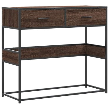 vidaXL Τραπέζι Κονσόλα Καφέ Δρυς 90x35x80cm Επεξεργασμένο Ξύλο 1 τεμ.