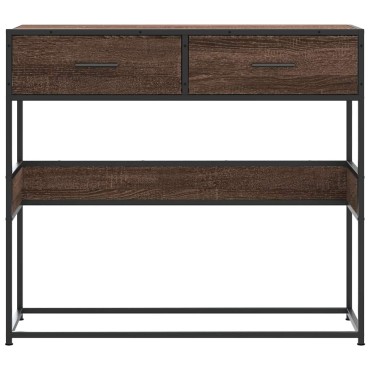 vidaXL Τραπέζι Κονσόλα Καφέ Δρυς 90x35x80cm Επεξεργασμένο Ξύλο 1 τεμ.