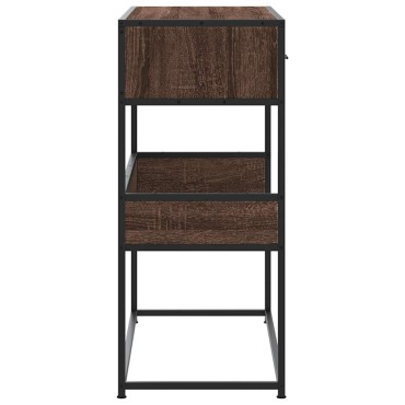 vidaXL Τραπέζι Κονσόλα Καφέ Δρυς 90x35x80cm Επεξεργασμένο Ξύλο 1 τεμ.