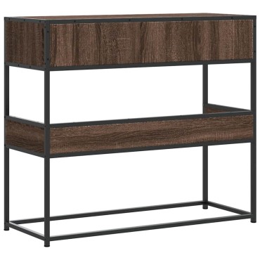 vidaXL Τραπέζι Κονσόλα Καφέ Δρυς 90x35x80cm Επεξεργασμένο Ξύλο 1 τεμ.
