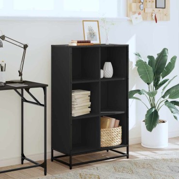 vidaXL Βιβλιοθήκη Μαύρο 65,5x33x107,5cm από Επεξεργασμένο Ξύλο 1 τεμ.