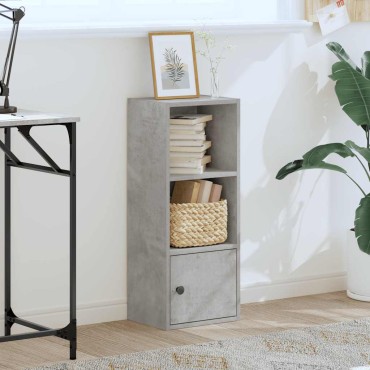 vidaXL Βιβλιοθήκη Γκρι Σκυροδέματος 31x24x77cm Επεξεργ. Ξύλο 1 τεμ.