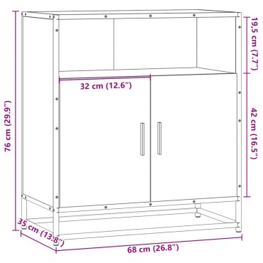 vidaXL Ντουλάπι Καπνιστή Δρυς 68x35x76cm από Επεξεργασμένο Ξύλο 1 τεμ.