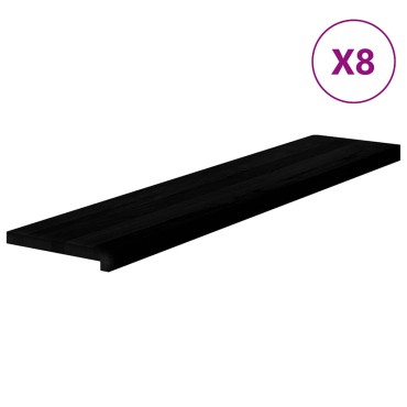 vidaXL Πατάκια Σκάλας 8 τεμ. Σκούρο Καφέ 120x25x2 cm Ξύλο Δρυός