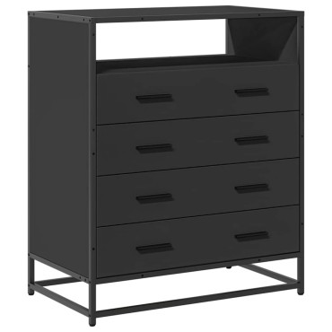 vidaXL Συρταριέρα Μαύρη 70x41x83,5cm από Επεξεργασμένο Ξύλο 1 τεμ.