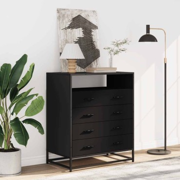 vidaXL Συρταριέρα Μαύρη 70x41x83,5cm από Επεξεργασμένο Ξύλο 1 τεμ.