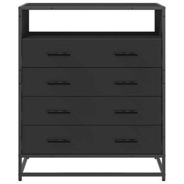 vidaXL Συρταριέρα Μαύρη 70x41x83,5cm από Επεξεργασμένο Ξύλο 1 τεμ.
