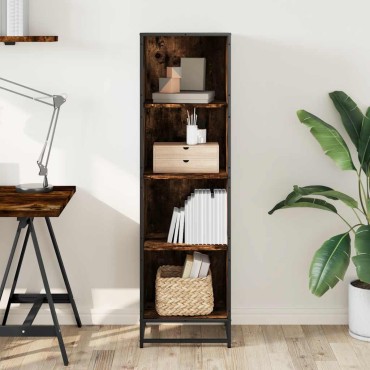 vidaXL Βιβλιοθήκη Καπνιστή Δρυς 40x35x139cm από Επεξεργασμένο Ξύλο 1 τεμ.