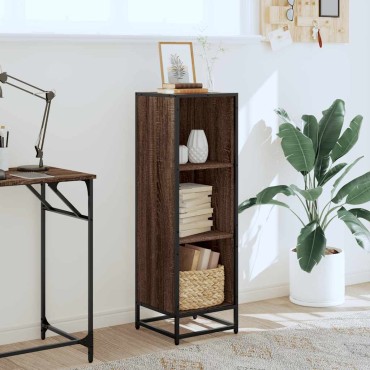 vidaXL Βιβλιοθήκη Καφέ Δρυς 33,5x33x107,5cm από Επεξεργασμένο Ξύλο 1 τεμ.