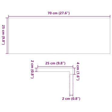 vidaXL Πατάκια Σκάλας 2 τεμ. Σκούρο Καφέ 70x25x2 cm Ξύλο Δρυός