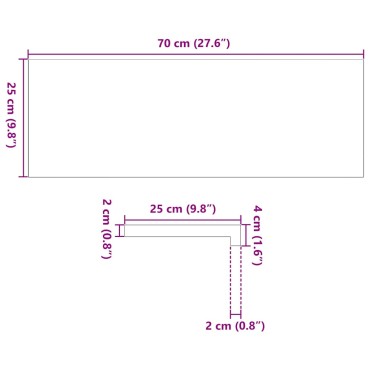 vidaXL Πατάκια Σκάλας 2 τεμ. Σκούρο Καφέ 70x25x2 cm Ξύλο Δρυός