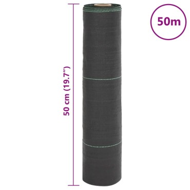 vidaXL Μεμβράνη Εδαφοκάλυψης Μαύρη 0,5x50 μ. από Πολυπροπυλένιο