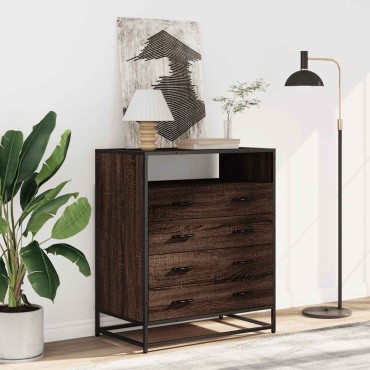 vidaXL Συρταριέρα Καφέ Δρυς 70x41x83,5cm από Επεξεργασμένο Ξύλο 1 τεμ.