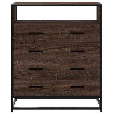 vidaXL Συρταριέρα Καφέ Δρυς 70x41x83,5cm από Επεξεργασμένο Ξύλο 1 τεμ.