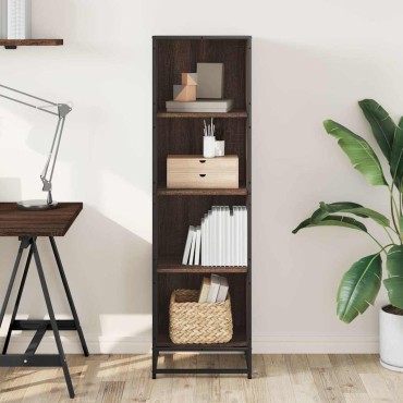 vidaXL Βιβλιοθήκη Καφέ Δρυς 40x35x139cm από Επεξεργασμένο Ξύλο 1 τεμ.