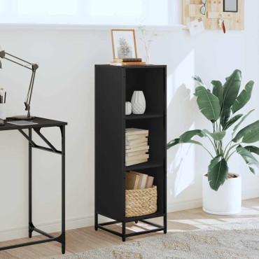 vidaXL Βιβλιοθήκη Μαύρο 33,5x33x107,5cm από Επεξεργασμένο Ξύλο 1 τεμ.