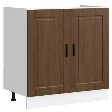 vidaXL Ντουλάπι βάσης νεροχύτη Porto Καφέ Δρυς 80x46x81,5cm 1 τεμ.