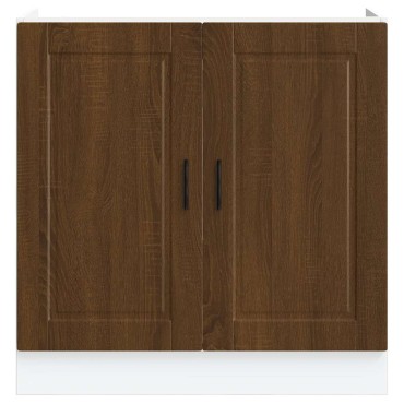 vidaXL Ντουλάπι βάσης νεροχύτη Porto Καφέ Δρυς 80x46x81,5cm 1 τεμ.