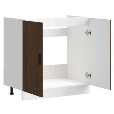 vidaXL Ντουλάπι βάσης νεροχύτη Porto Καφέ Δρυς 80x46x81,5cm 1 τεμ.