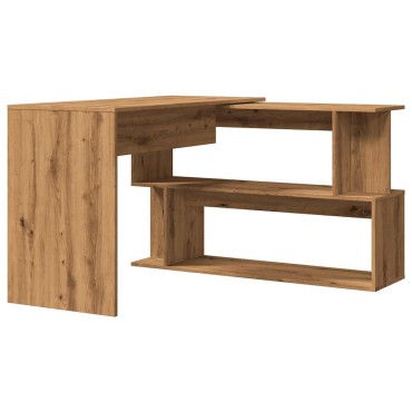 vidaXL Γραφείο Γωνιακό Τεχνίτης Δρυς 200,5x50x76cm Επεξεργασμένο Ξύλο 1 τεμ.