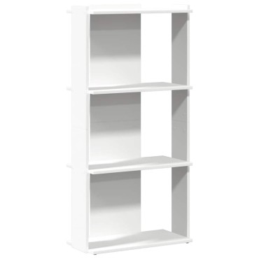 vidaXL Βιβλιοθήκη 3 επιπέδων Λευκό 60x30x120cm Ξύλινη κατασκευή 1 τεμ.